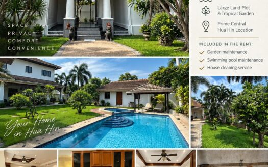 3 Bed + Office Elegant Private Pool Villa in Central Hua Hin